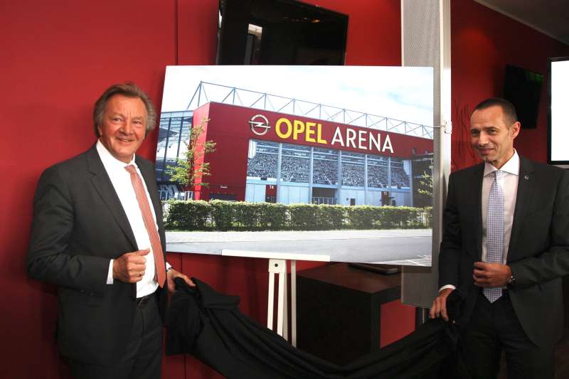 FSV-Präsident Harald Strutz (l.) und Opel Deutschland-Chef Jürgen Keller