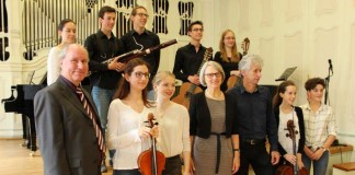 Bildungsbürgermeisterin Dr. Ulrike Freundlieb mit den Bundespreisträgern des Wettbewerbs "Jugend musiziert" (Foto: Stadt Mannheim)