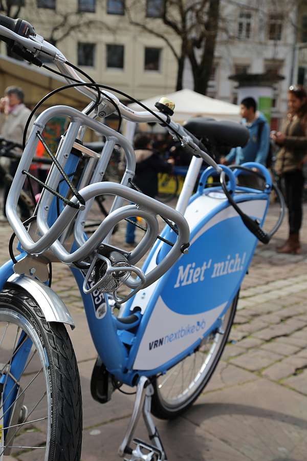 Die Mietfahrräder von VRNnextbike sind künftig an 27 Standorten in Heidelberg zu finden. (Foto: Stadt Heidelberg)
