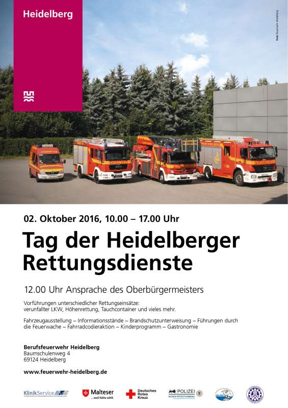 Das offizielle Plakat zum „Tag der Heidelberger Rettungsdienste“ (Foto: Stadt Heidelberg)