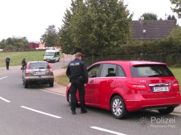 Kontrollstelle im Bereich der Polizeiinspektion Zweibrücken