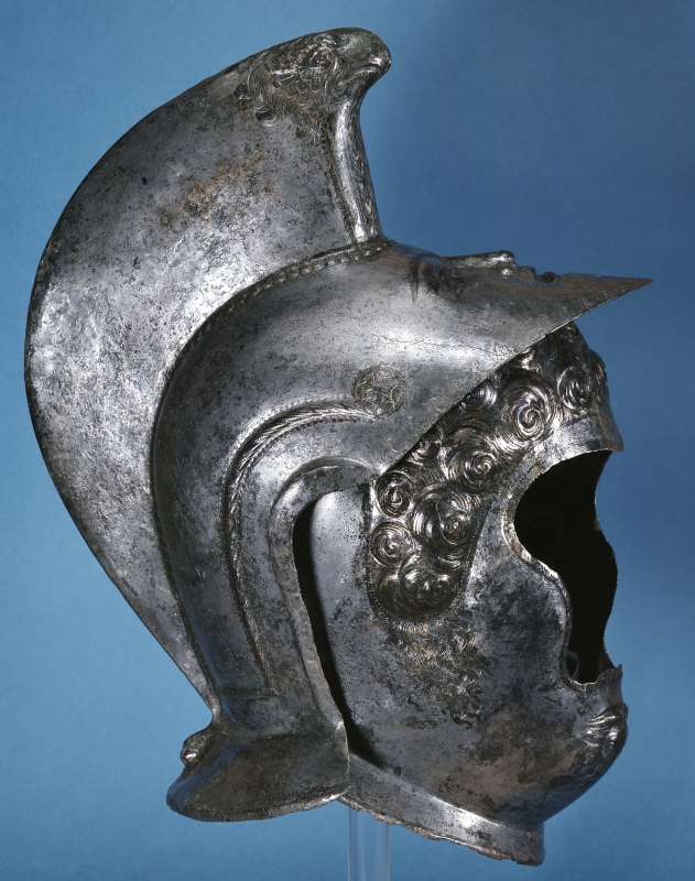 Römischer Gesichtshelm aus Heddernheim, Ende 2. Jh. bis Mitte 3. Jh. n. Chr. (Foto: Archäologisches Museum Frankfurt)