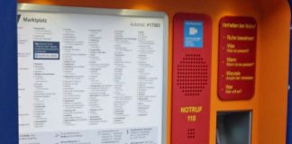 Der Fahrkartenautomat in Mannheim an der Haltestelle Marktplatz ist der erste, an dem der Notruf-Knopf installiert wurde (Foto: Stadt Mannheim)