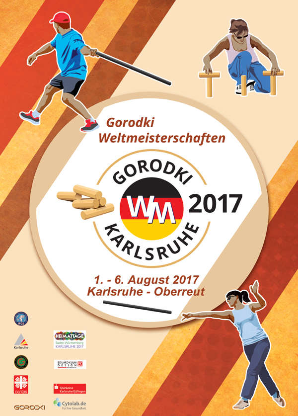Flyer Gorodki-Weltmeisterschaften 2017 in Karlsruhe (Quelle: www.gorodki.de)