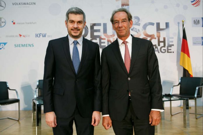 Premierminister Marcos Peòa und IHK-Präsident Prof. Dr. Mathias Müller (Foto: IHK Frankfurt am Main/Markus Goetzke)