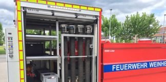 Der neue Abrollbehälter (Foto: Feuerwehr Weinheim)