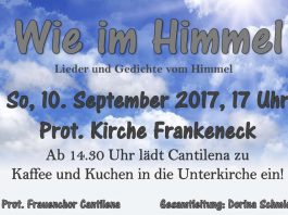 Sonntag, 10.09.17, 17 Uhr, Prot. Kirche Frankeneck