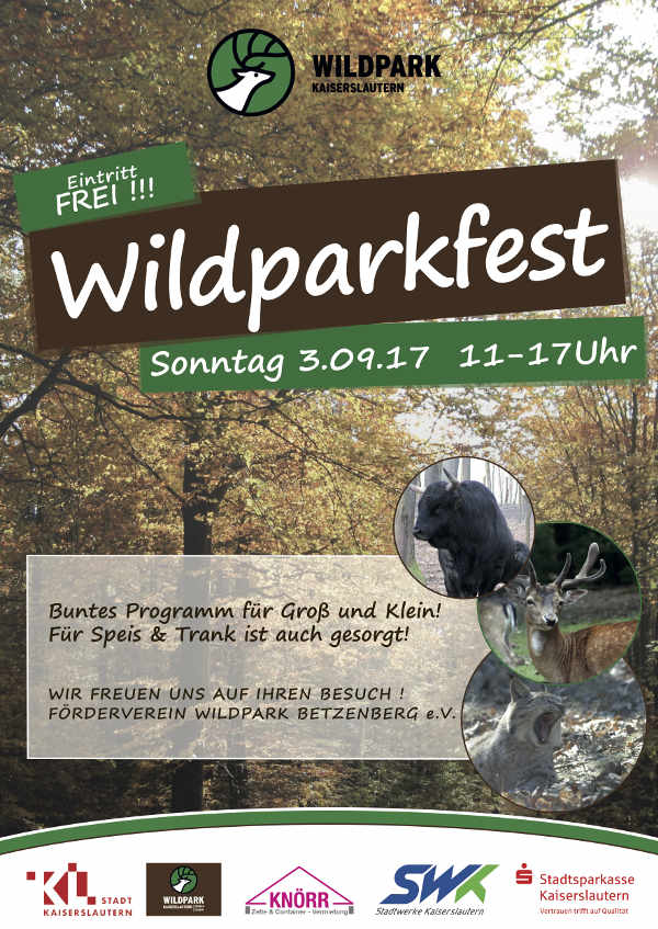 Wildparkfest am Sonntag, 3. September