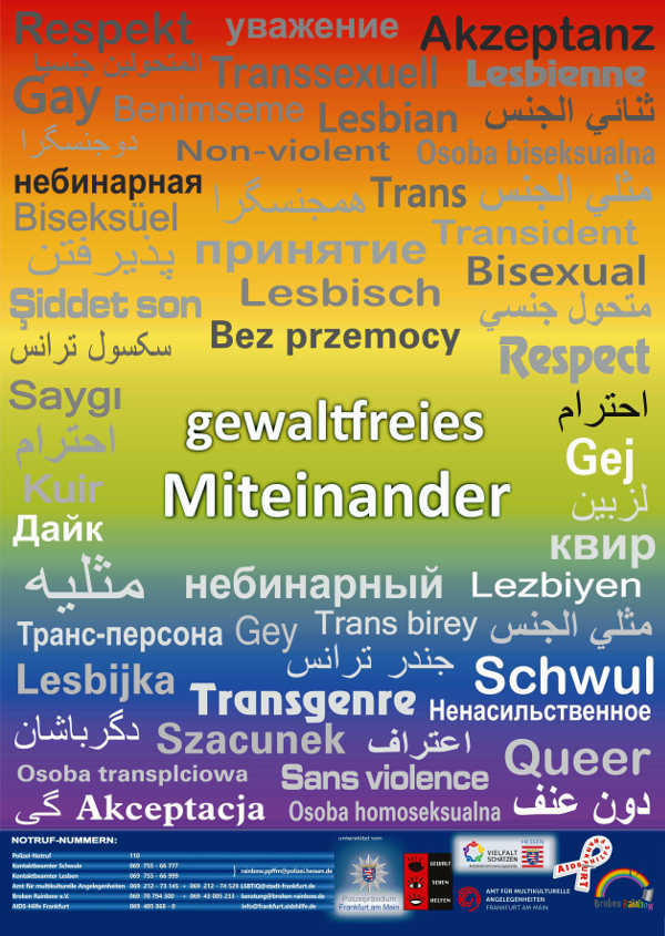 Plakat des Präventionsrats Frankfurt für ein gewaltfreies Miteinander (Quelle: Präventionsrat)