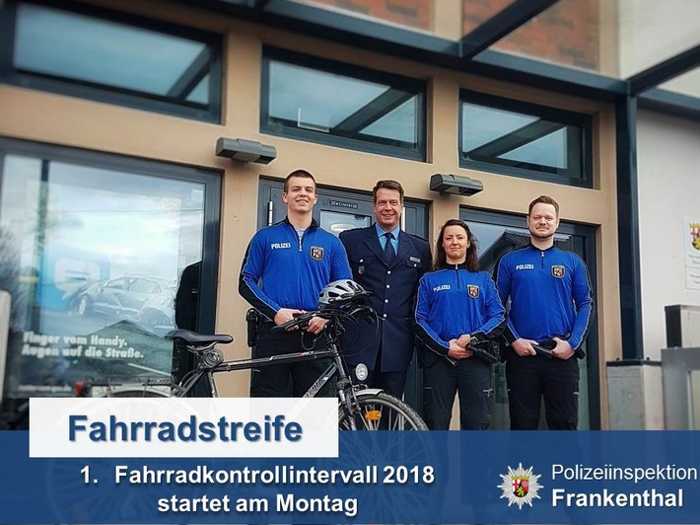 Fahrradkontrolle der Polizeiinspektion Frankenthal