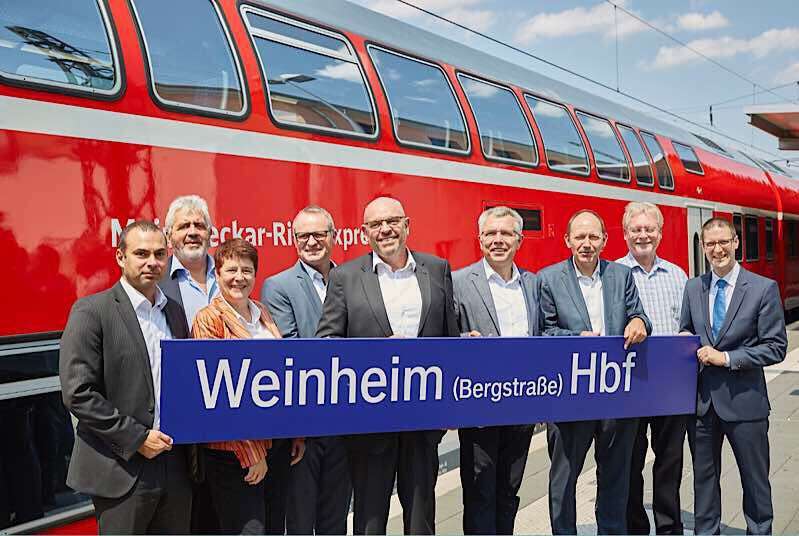 Der Bahnhof in Weinheim wurde nach dem barrierefreien Ausbau offiziell eingeweiht (Foto: VRN/Höller)