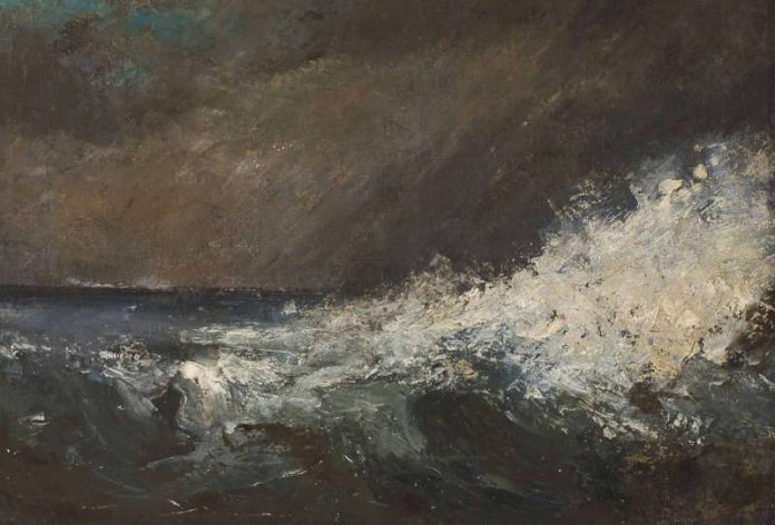 Gustave Courbet, Une Vague (eine Welle), 1866, Öl auf Leinwand, Privatleihgabe (Foto: Wolfgang Fuhrmannek, HLMD)