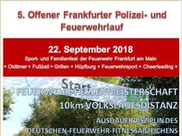 Plakatmotiv 5. Offener Frankfurter Polizei- und Feuerwehrlauf (Quelle: Feuerwehrsportverein Frankfurt am Main)