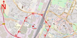 Der betroffene Bereich ist in der beigefügten Karte rot dargestellt. (Quelle: Stadt Bruchsal)