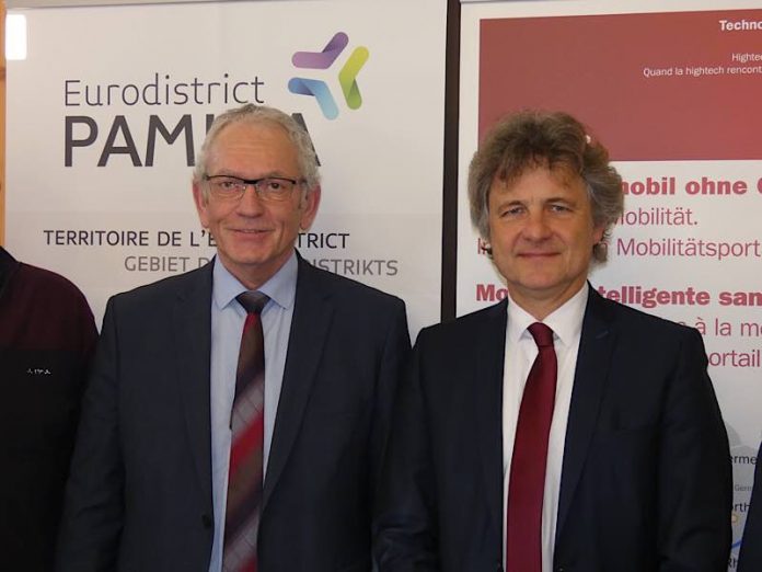 Rémi Bertrand, Präsident des Eurodistrikts PAMINA und Frank Mentrup, Oberbürgermeister der Stadt Karlsruhe (Foto: Hannes Blank)