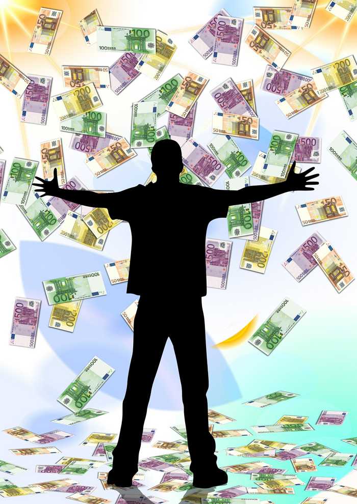 Symbolbild, Geld, Geldregen, Gewinn, Lotto © Gerd Altmann on Pixabay