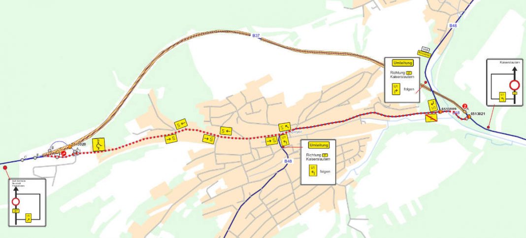 Verkehrskonzept - Lageplan (Quelle: LBM Kaiserslautern)