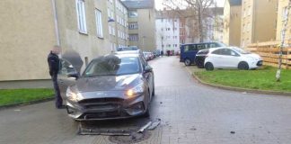 Unfallstelle in der Friedrich-Wöhler-Straße in Kassel am 15.12.2019