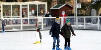 Symbolbild, Weihnachten, Eisbahn, Schlittschuh laufen, Kinder, draussen © Mircea Iancu on Pixabay