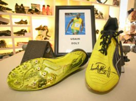 Schuhe von Usain Bolt (Foto: Riemeyer/Dt. Schuhmuseum)