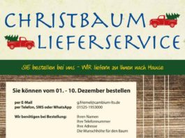 Christbaumlieferservice der Service Clubs Lions und Rotary