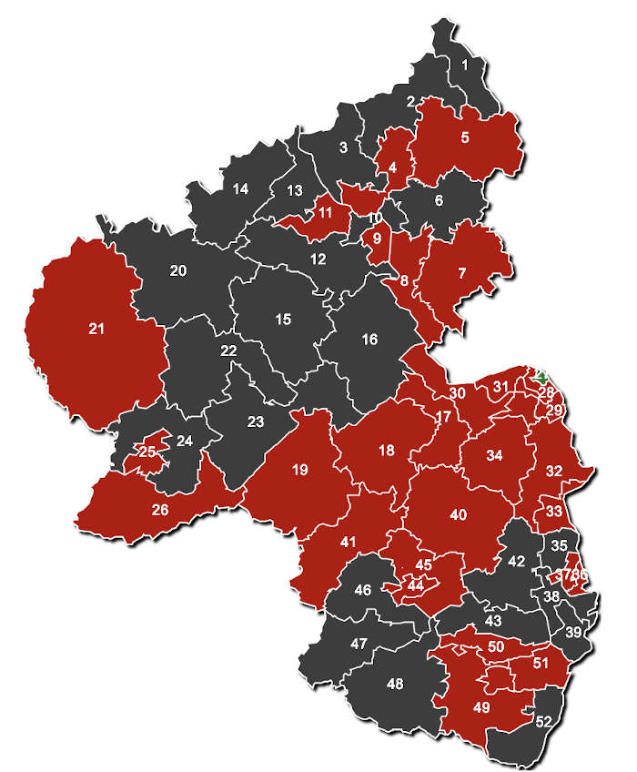 Die Wahlkreise der Landtagswahl 2021 (Foto: Statistisches Landesamt RLP)