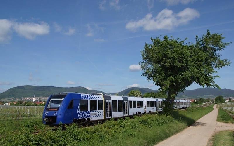 Elsass-Express der vlexx in der Südpfalz auf dem Weg nach Wissembourg (Foto: Fritz Engbarth)