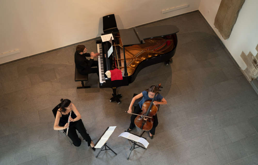 Cellistin Katarina Schmidt (rechts), Pianist Viktor Soos und Myriam Ghani (Flöte) (Foto: Landratsamt Rhein-Neckar-Kreis)