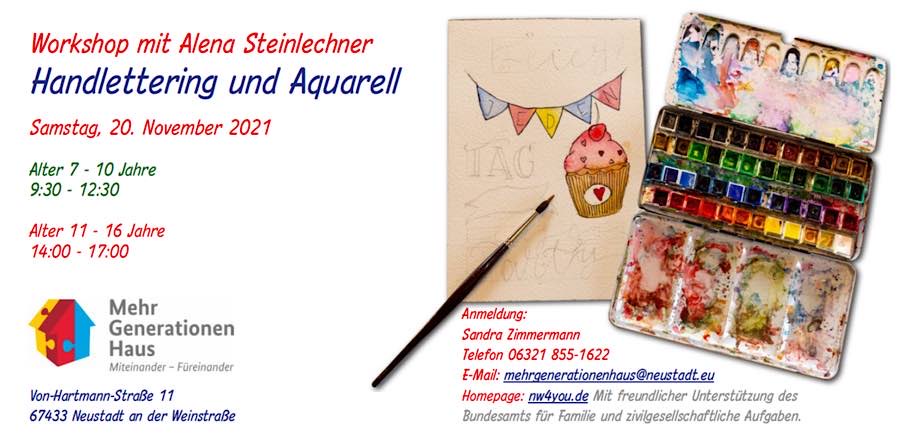 Handlettering/Aquarell (Foto: Alena Steinlechner)