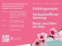 Flyer "Blühende Zeiten in Neustadt an der Weinstraße" (Quelle: TKS)