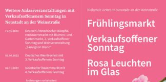 Flyer "Blühende Zeiten in Neustadt an der Weinstraße" (Quelle: TKS)