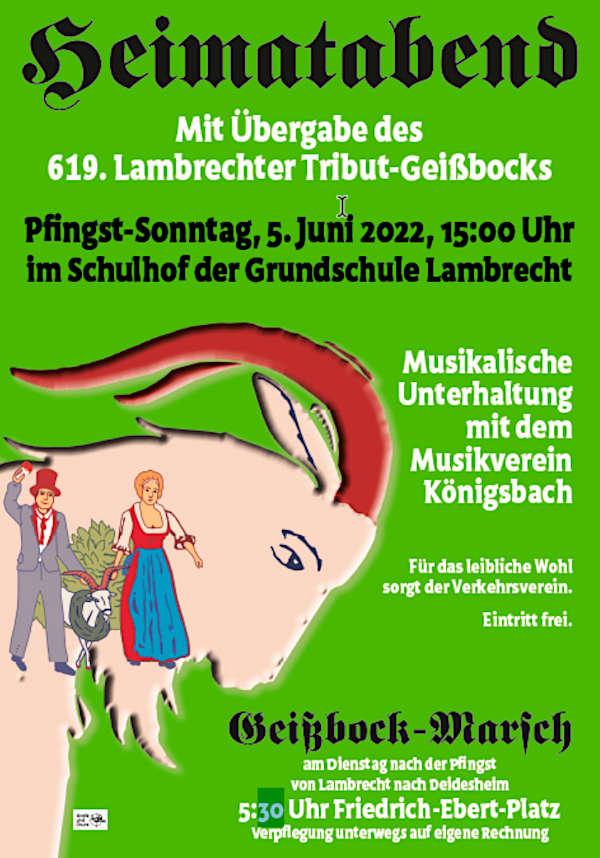 Heimatabend-Plakat (Quelle: Stadt Lambrecht)