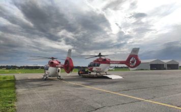 Hubschrauberwechsel bei Christoph 53 (Quelle: DRF Luftrettung)