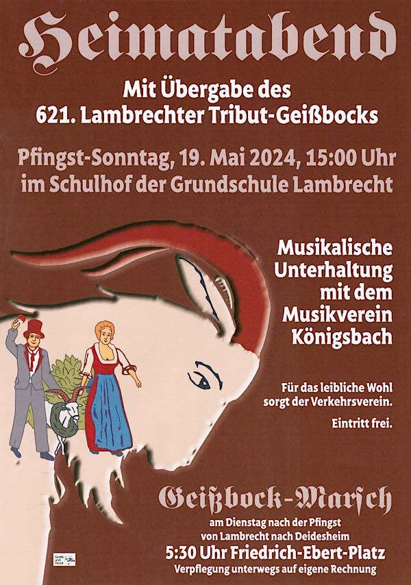 Veranstaltungsplakat Heimatabend 2024 (Quelle: Stadt Lambrecht)
